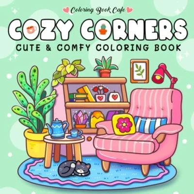 Bild av Cozy Corners: Coloring Book for Adults and Teens Featuring Super Cute Nooks Hygge Spaces Relaxation