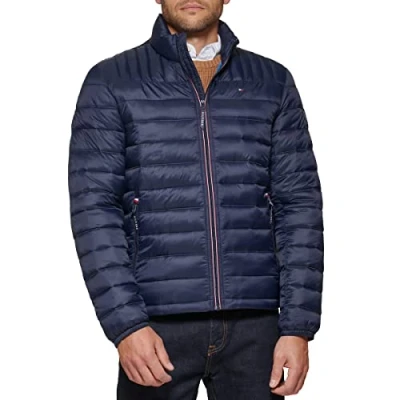 Bild av Tommy Hilfiger herr Ultra Loft packbar pufferjacka ner alternativ rock, Midnatt, 3XL