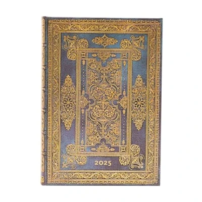 Bild av Blue Luxe (Luxe Design) Midi 12 month Day at a time Hardback Dayplanner 2025 (Elastic Band Closure): jeden dzień na stronie, zamykany gumkę, papier 80 gsm