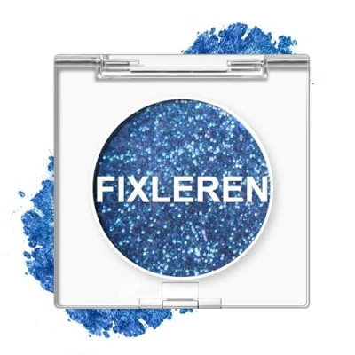 Bild av Fixera glitter kameleont ögonskugga sminkpalett, belyser ögonskugga, metallisk förändring långvarig holografisk multikrom scen /festmakeup. (mörkblå)