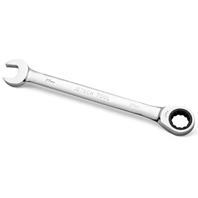 Bild av Jetech 27 mm växelnyckel metrisk industriell kvalitet Cr V stål spärrkombination skiftnyckel, spärrnyckel i polerad kromfinish