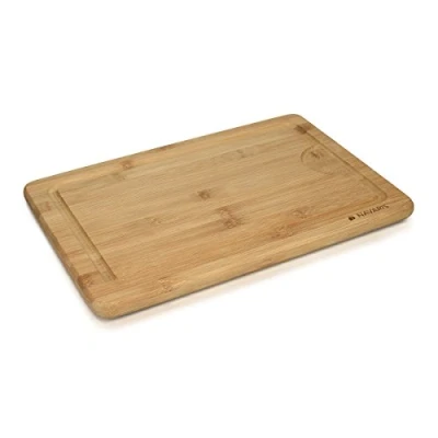 Bild av Navaris skärbräda i trä medium bambuträ med juicsspår för köksberedning storlek M, 35 x 23,5 1,8 cm