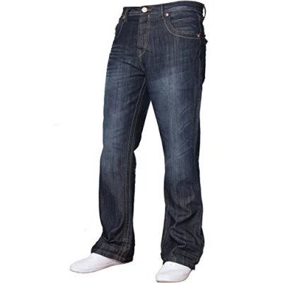 Bild av BNWT Ny Bootcut för män utsvängd stor king storlek breda ben blå denim jeans hela midjan