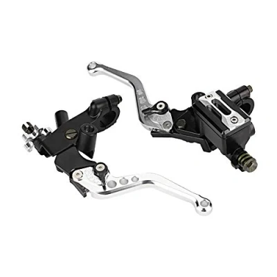 Bild av Keenso 1 par justerbara broms och kopplingshandtag, 7/8 tum universella reservoarhandtag för motorbromscylindrar (silver)