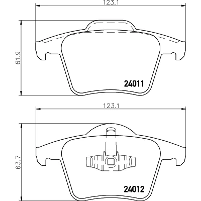 Bild av HELLA 8DB 355 010 801 Jeu de plaquettes frein non préparé pour indicateur d&#039;usure VOLVO: XC90 I