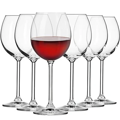 Bild av KROSNO Röda Vinglas Set med 6 350 ML Venezia samlingen Perfekt för hem, restauranger och fester Kan diskas i diskmaskin