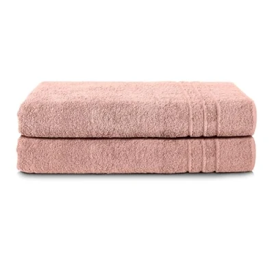 Bild av Komfortec 2 delad bastuhanddukssats Bastuhandduk 70x200 cm 100% mjuk bomull Fade bevis Snabbtorkande Handduksset badhandduk Badlakan Blomma rosa
