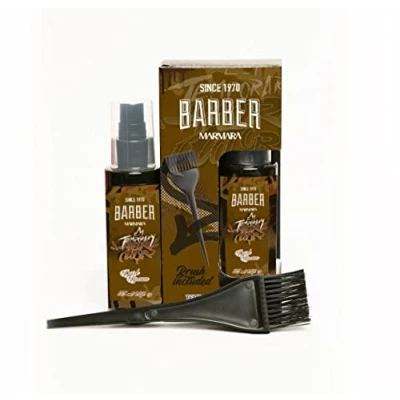 Bild av BARBER MARMARA tillfällig hårfärg brun 125 ml/mustasch skägg och hårfärg/eliminerar grått för ett tjockare fylligare utseende/fri från ammoniak peroxid/färdig blandning