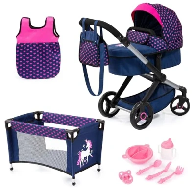 Bild av Bayer Design Doll&#039;s Pram Xeo Mega Set Navy (17054AB)