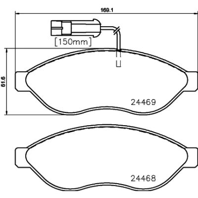 Bild av HELLA 8DB 355 020 651 Jeu de plaquettes frein avec contact du palpeur d&#039;usure intégré vis d&#039;étrier accessoires