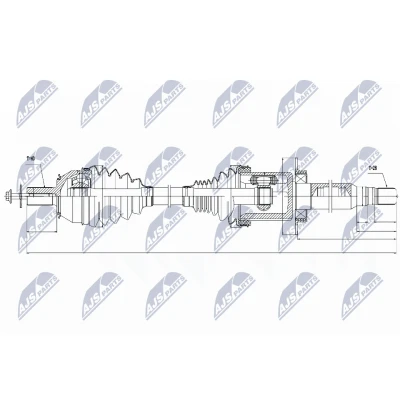 Bild av NTY NPW VV 026 Arbre de transmission Essieu avant droit 978 Boîte vitesses manuelle, automatique VOLVO: V60 I, V70 3, S80 II