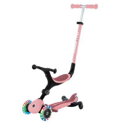 Bild av Globber Go Up Active Lights 360 3 hjulig Sparkcykel, Pastellrosa