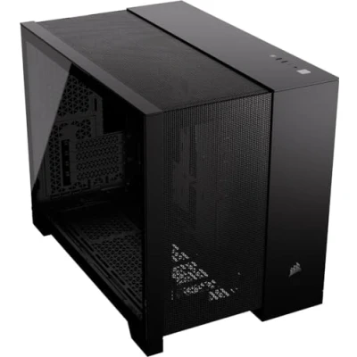 Bild av CORSAIR 2500D AIRFLOW mATX PC Chassi Inga Fläktar Ingår Design Med Dubbla Kammare Bred Kylningsflexibilitet Kompatibel Moderkort Omvänd Anslutning Svart
