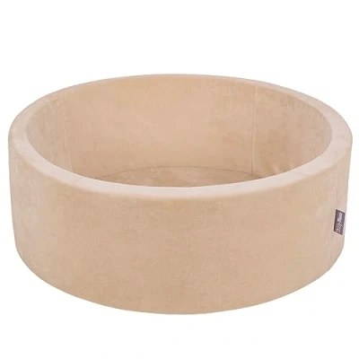 Bild av KiddyMoon mjuk rund 90 x 30 cm inga bollar skum sammet boll pool baby lekbollar, sandbeige