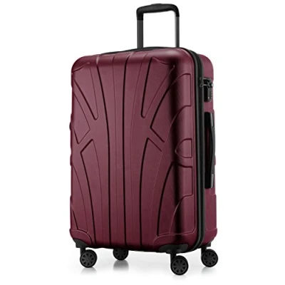 Bild av Suitline Koffer i 3 Größen, Vagnset Rollkoffer Hartschalen Reisekoffer (55 cm, 66 76 cm) Zwillingsrollen, 15 Verschiedene Farben, Bordeaux, Handbagage