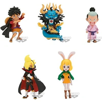 Bild av Banpresto Bandai Pack 12 figuras World Collectable Wanokuni Onigashima 3 One Piece 7 cm surtido, Vit, 144222