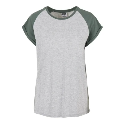 Bild av Urban Classics Contrast Raglan Tshirt med print, Storlek: XL, Lightgrey/paleleaf