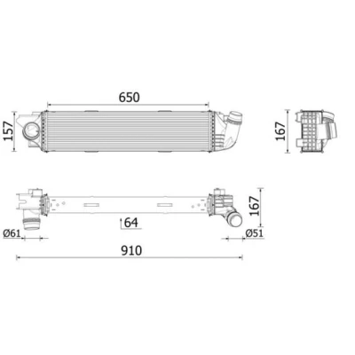 Bild av MAHLE ORIGINAL CI 701 000P Intercooler RENAULT: Trafic 3, 3 Bus, OPEL: Vivaro B Combi, Van, Camion à Plateau / Châssis