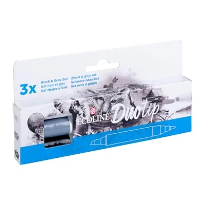 Bild av Ecoline Duotip marker set Black &amp; Grey 3 colours