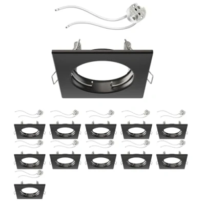 Bild av ledscom.de 12 st. infälld takram RIR ram svart matt vinklad (LED/Halogen/MR16/50mm) inkl. GU5.3 uttag