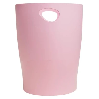 Bild av EXACOMPTA Ref. 45371D kartong med 8 papperskorgar ECOBIN Autentik handtag stor kapacitet 15 liter Mått 26,3 x 33,5 cm för kontor eller hem godisrosa