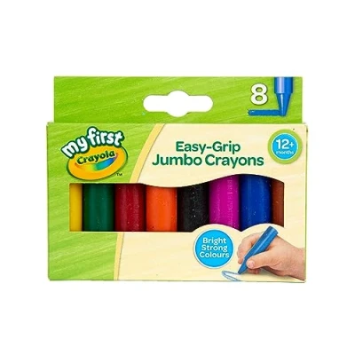 Bild av CRAYOLA MyFirst Jumbo Crayons blandade färger (paket med 8) Lättgreppade färgkritor perfekta för småbarns händer perfekt barn i åldern 12+ månader