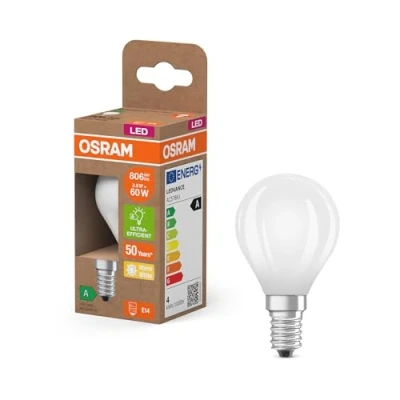 Bild av OSRAM LED lampa droppe matt E14 3,8W 2700K 806lm
