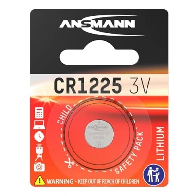 Bild av ANSMANN CR1225 myntbatteri [paket med 1] litium 3 V knappcell idealisk för nyckellösa billarm, glucometer, kamera, termometer, miniräknare, datorutrustning, leksaker, elektroniska klockor och