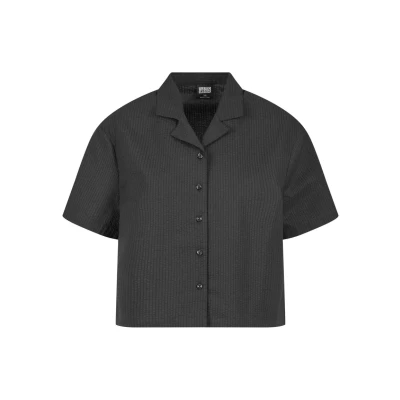 Bild av Urban Classics Seersucker T shirt för kvinnor, Svart, 5XL, 5XL