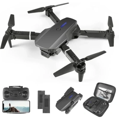 Bild av Gerbala drönare, RC drönare med kamera 4K HD för barn, WiFi FPV nybörjare, quadcopter 2 batterier gravitationssensor flip läge enknapps start/landning en knapp backgång