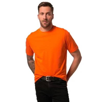 Bild av JP 1880 herrstora storlekar, överdimensionerade herrkläder, L 8XL t shirt, basic, rund hals, kammad bomull, upp till 702558, apelsin, 4XL