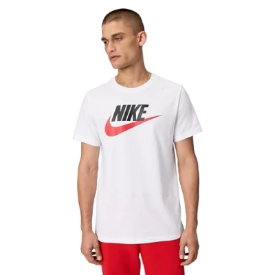 Bild av Nike Sportswear TEE ICON Futura Unisex Tshirt med print, Storlek: Medium, White/black/university red