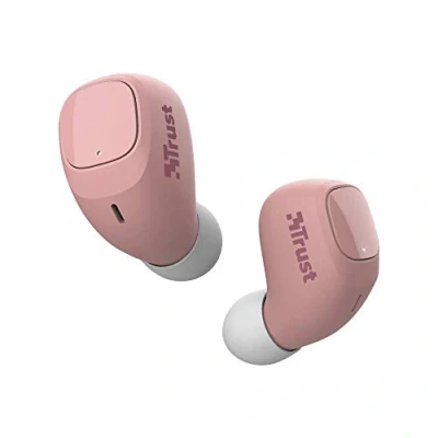 Bild av Trust Mobile Nika Compact Bluetooth hörlurar i örat, trådlösa hörlurar, äkta med laddningsfodral (TWS, integrerad mikrofon) rosa