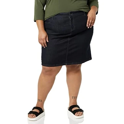 Bild av Amazon Essentials kvinnors klassiska 5 fickors denimkjol (finns i plusstorlek), sköljning, 18 plus