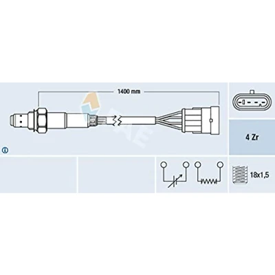 Bild av FAE 77364 Sonde lambda chauffé FIAT: Punto II 3/5 portes