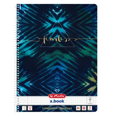 Bild av Herlitz Spiralblock A4 80 ark linjering 28, ny batik fearless, 1 styck