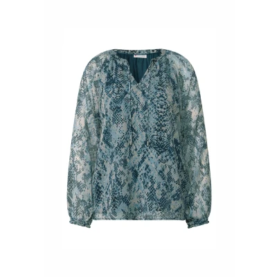 Bild av STREET ONE Raglan chiffongblus, Arona Blue, 42