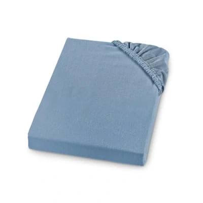 Bild av sleepling Dra på lakan av bävernylon, tillverkat i Tyskland, 100 % bomull, för madrasser med upp till 23 cm höjd, elastiskt band runt om, Ökotex, tvättbart 60 grader, 90 x 200 cm, ljusblått