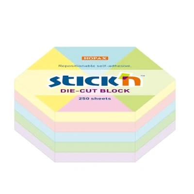 Bild av Stickn Notes hexagon, 61x70mm, mix 5 pastellfärger, 250kort 21826