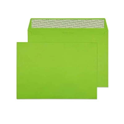 Bild av Blake Creative Colour C4 229 x 324 mm 120 gsm skal och försegla fickkuvert (63407P) limegrön förpackning med 10
