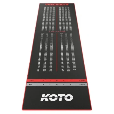 Bild av KOTO Carpet Checkout röd 285 x 80 cm, inklusive poängdisplay, halkfri matta dartmatta, professionell skyddar golv och dart