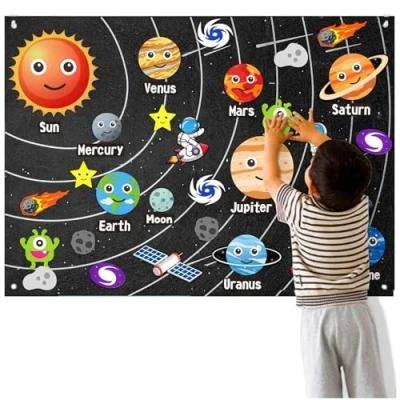Bild av Solsystem för barn, planeter pedagogiska leksaker att bli astronaut, Montessori leksaker, barnleksaker 3, 4, 5, 6, 7, 8 år, presenter till pojkar, flickor, födelsedag, jul