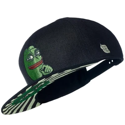 Bild av Cadency® Snapback Cap Pepe Coin, svart, unisex, justerbar storlek, En Storlek