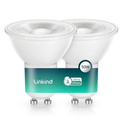 Bild av Linkind Ultraeffektiv GU10 LED lampa, 2 W ersätter 50 W, 4 000 K neutral vit med energieffektivitetsmärkning A, inte dimbar glödlampa 360 lm, 36 bred strålvinkel, klass A