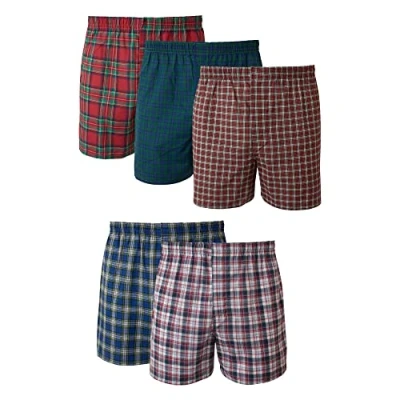 Bild av Hanes herr 5 pack tartan boxer med invändig exponerad linning, mång, XXL