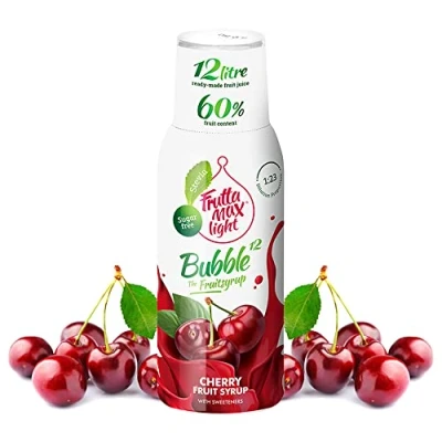 Bild av Light Low Carb Fitness Sirap från FruttaMax Noll socker Med Stevia 50 60% fruktinnehåll 500ml (Körsbär Light)