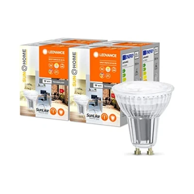 Bild av LEDVANCE SUN@HOME LED Lampor GU10 med 4,9W ersätter 40W, 268 Lm, solljus till öppen spis (2200 5000K), CRI95, Smart WIFI ljus som kan styras via Alexa, Google och app, 4 pack
