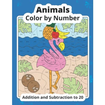 Bild av Color by Number Addition and Subtraction Animals: Math Coloring Book