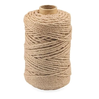 Bild av KEILEOHO 100 m x 4 mm naturligt juterep, vridet hamparep, tjockt jutesnöre manila rep för klösstolpe, dragkampsrep, bagagesnöre