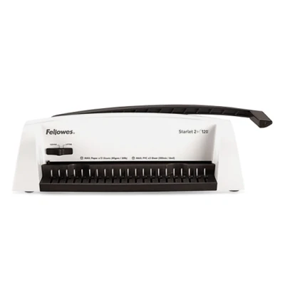 Bild av Fellowes Plastbindningsenhet Starlet+ för hem och hemmakontor, bindningskapacitet 120 ark, stanskapacitet 12 lång stansspak, max. 16 mm bindningsstöd